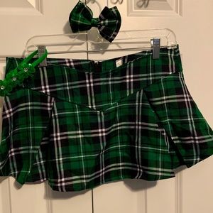 Green Plaid St Patrick’s Day Skirt